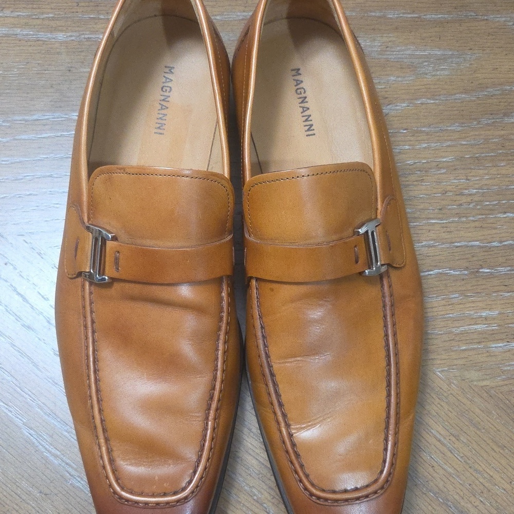 Magnanni Lino Salas Bit Buckle Leather Loafers, Size 8 - Picture 5 of 12